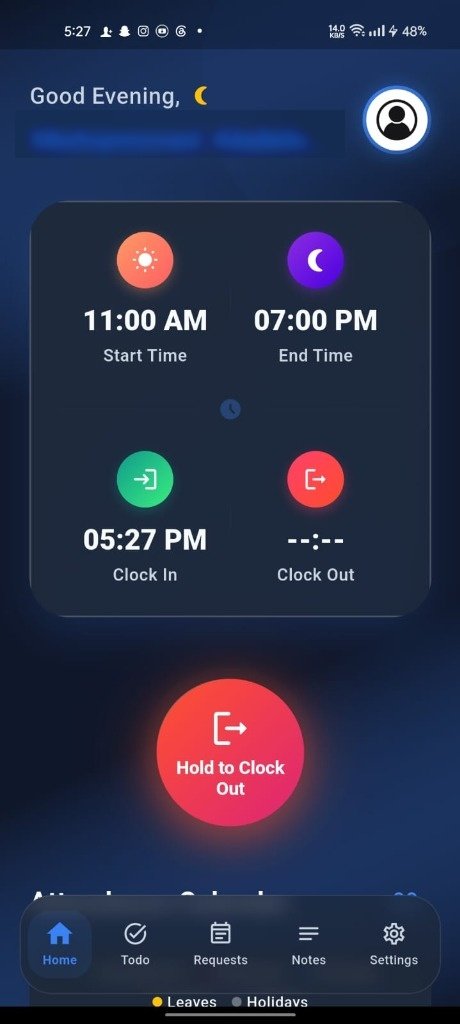 Gosor HR Mobile Clock Out
